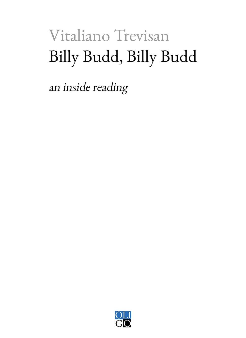 Libro "Billy Budd, Billy Budd. An inside reading" di Vitaliano Trevisan